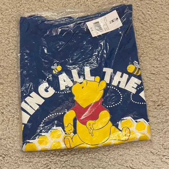 Free w/ purchase - Disney Blue Winnie the Pooh Tee Kids Medium 7/8 - Picture 3 of 5